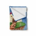 thumbnail image 2 of Cartoon Soft Flannel Fleece Throw Blanket, Fairytale Themed Fantasy Palace on Edge of Mountain Peak Nursery Castle Doodle, Cozy Plush for Indoor and Outdoor Use, 60" x 80", Multicolor, by Ambesonne, 2 of 6