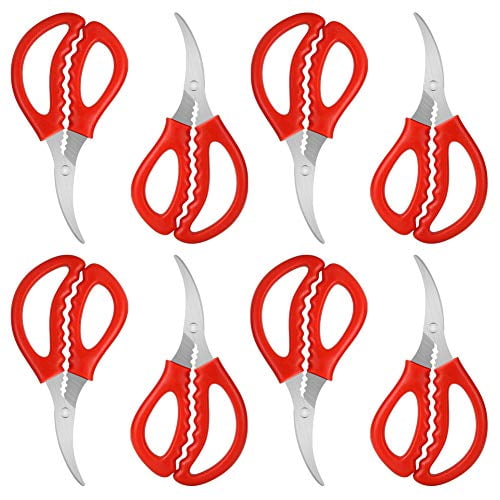 Calary 8Pcs Seafood Scissors Crab Scissors Seafood Shears Multifunctional Crab Leg Crackers and Tools