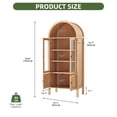 thumbnail image 4 of Uforic Arched Kitchen Pantry Cabinet with Glass Doors, Display Storage Cabinet with LED Lights, Natural, 4 of 8