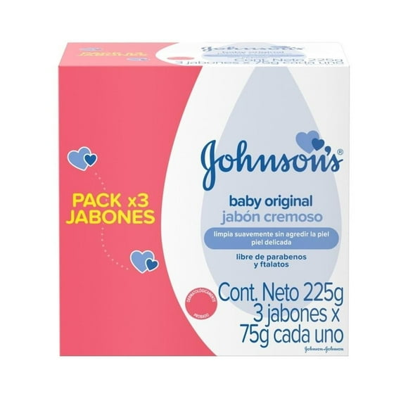 Jabón en Barra para bebé Johnson's Iconic Classics Original 75 gr 3-Pack
