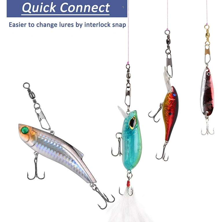 Barrel Swivel Ring Fastlock Fishing Pin Snap Connector Accessories 6# 5pcs