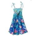 thumbnail image 3 of vastwit Kids Girls Bohemian Dress Off Shoulder Suspenders Sundress with Necklace Set for Beach Party Blue 150, 3 of 7