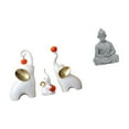 thumbnail image 6 of 4 Pieces Elephant Figurine Monkey Buddha Statue Sandstone Ornament Realistic Detail for Living Room Desk Garden Patio, 6 of 8