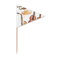 thumbnail image 1 of Music Guitar Instruments Watercolor Pattern Toothpick Triangle Cupcake Toppers Flag, 1 of 3