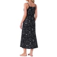 thumbnail image 3 of INSPIRAR CHIC Vestidos de Noche para Mujeres Sin Mangas con Tirantes Espagueti Cuello Redondo Primavera Verano Vestido de Dormir XL Negro Estrella Luna, 3 of 6