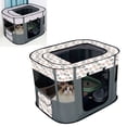 thumbnail image 2 of Casa plegable para gatos con tragaluz extraíble y transpirable, corral para perros y mascotas (90 x 70 x 60 cm, gris), 2 of 12