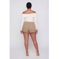 thumbnail image 4 of Women's Plus Size Almost Famous Fringe Detail Denim Shorts, 4 of 4