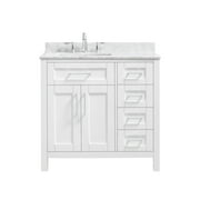 OVE Decors Tahoe 36 White Vanity with Carrara Marble Countertop