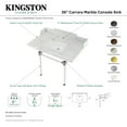 thumbnail image 4 of Kingston Brass LMS3630MASQ0 Pemberton 36" Carrara Marble Console Sink with Acrylic Legs (8-Inch, 3-Hole), Carrara Marble White/Matte Black, 4 of 5