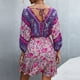 thumbnail image 5 of Vestido Corto Floral Con Cuello En V, Correa Trasera De Poliuretano, Amigable Con La Piel, Vestido Estampado Floral Para Mujer Para El Trabajo ANGGREK Otros, 5 of 6