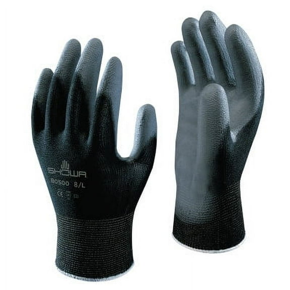 Showa Coated Gloves,Black/Gray,L BO500B-L