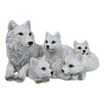 thumbnail image 6 of Winter Snow White Albino Wolf Mother at Repose with 4 Cubs Family Figurine, 6 of 10