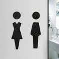 thumbnail image 1 of Señales para baños de hombres y mujeres, placas de señalización para baños, señales genéricas fáciles de usar para baños públicos, bares de hoteles, 1 of 10