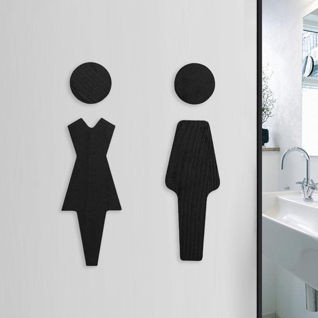 Señales para baños de hombres y mujeres, placas de señalización para baños, señales genéricas fáciles de usar para baños públicos, bares de hoteles