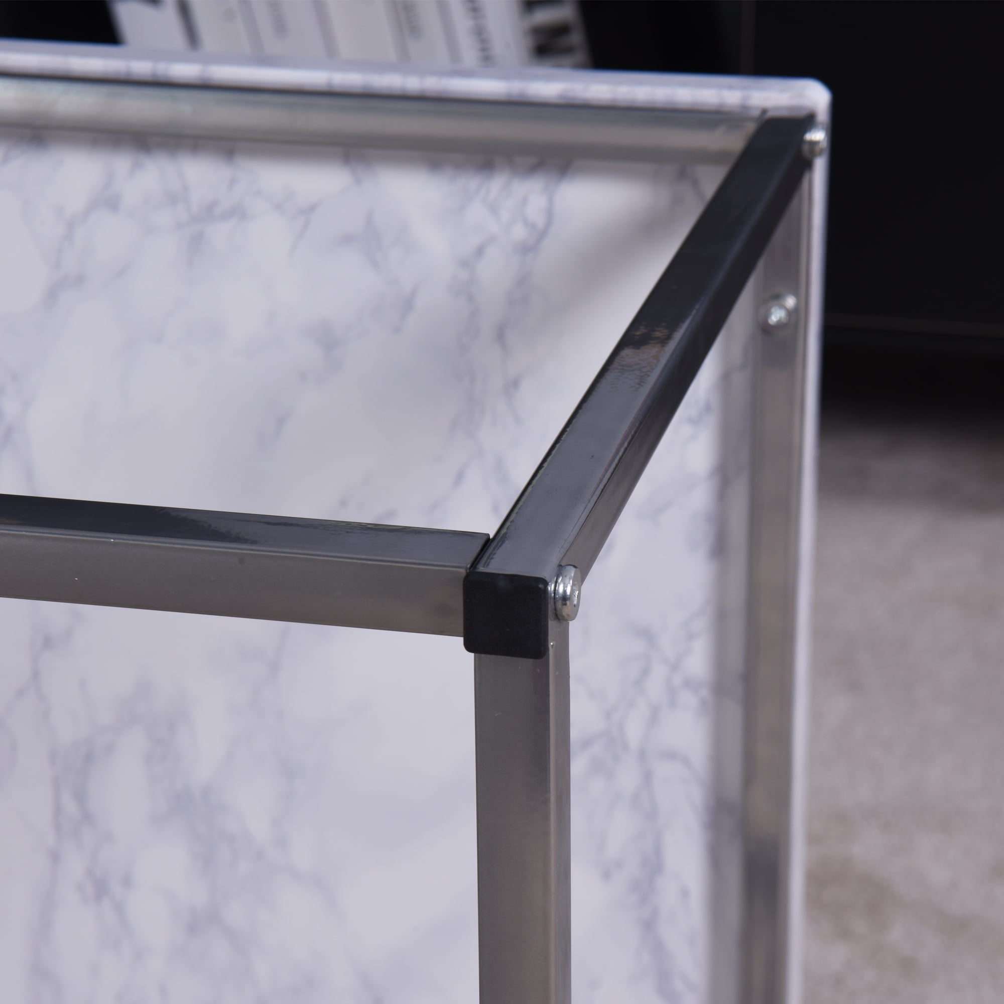 Kepooman Coffee Tables, Industrial Sofa Table with Metal Legs for Living Room Modern Design Home Furniture, White Kepooman Coffee Tables, Industrial Sofa Table with Metal Legs for Living Room Modern Design Home Furniture, White