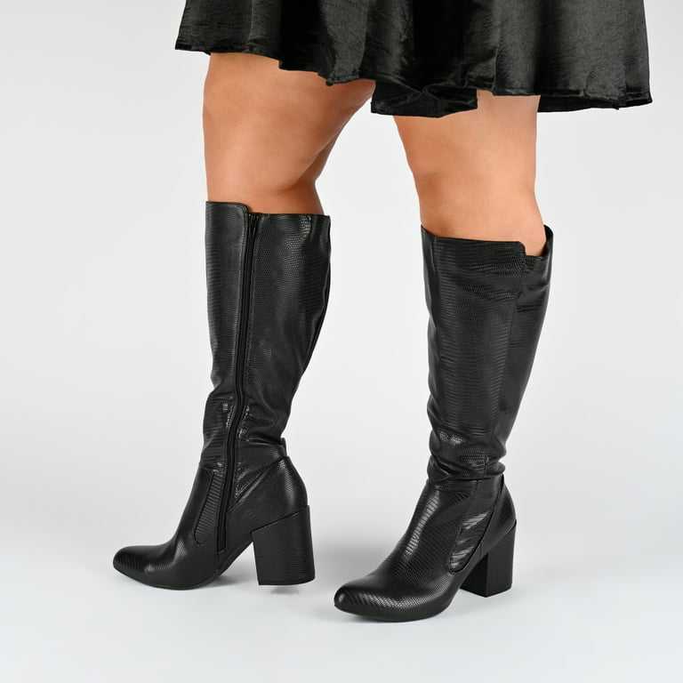 Journee Collection Womens Tavia Tru Comfort Foam Extra Wide Calf Block Heel Knee High Boots Walmart