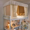 thumbnail image 2 of Bunk Bed Tents for Top Bunk Twin Size,Big Space Bed Curtain with Three Doors, Student Sleep Privacy Protection Net for Loft Bed College Students Dorm, 2 of 8