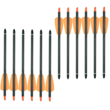EROCK 12pcs 7.5 Crossbow Bolts Pure Carbon Shaft Arrows Archery Hunting for COBRA SYSTEM R9 - Orange