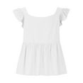 thumbnail image 5 of Mittory Women's Summer Peplum Blouse Square Neck Ruffle Strap Sleeveless and Backless with Button Babydoll Tank Top, 5 of 8