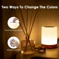 thumbnail image 4 of Luz de noche LED, lámpara de noche táctil con control remoto, lámpara de mesa multicolor (13 colores y 5 niveles de brillo ajustables), recargable por USB para sala de estar y dormitorio, 4 of 5