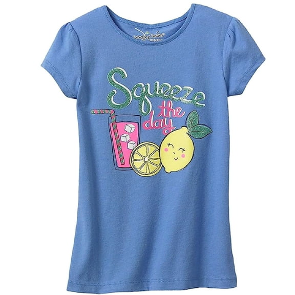 Jumping Beans Little Girls Blue "Squeeze The Day" T-Shirt (5)