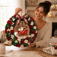 thumbnail image 2 of Clearance! Large Size 3D Fabric Poke Wreath DIY Kit, Christmas Wreath DIY Kit for Adults, Holiday Gift for Home Hanging Decor (Sleigh), 2 of 7