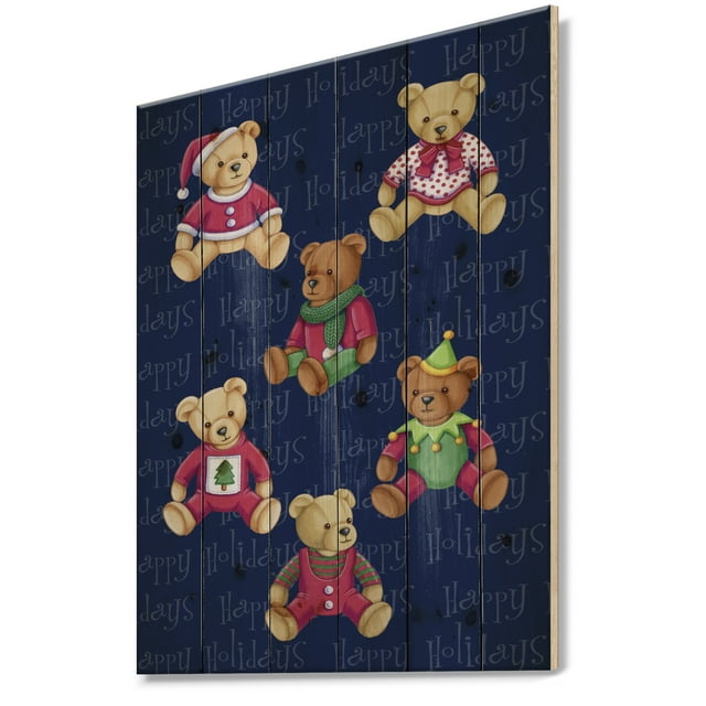 Design Art - Happy Holidays Christmas Bears