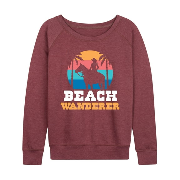 Instant Message - Beach Wanderer Cowgirl - Women's Lightweight French Terry Long Sleeve Shirt