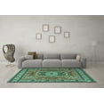 thumbnail image 3 of Ahgly Company Indoor Rectangle Persian Turquoise Blue Traditional Area Rugs, 7' x 9', 3 of 4