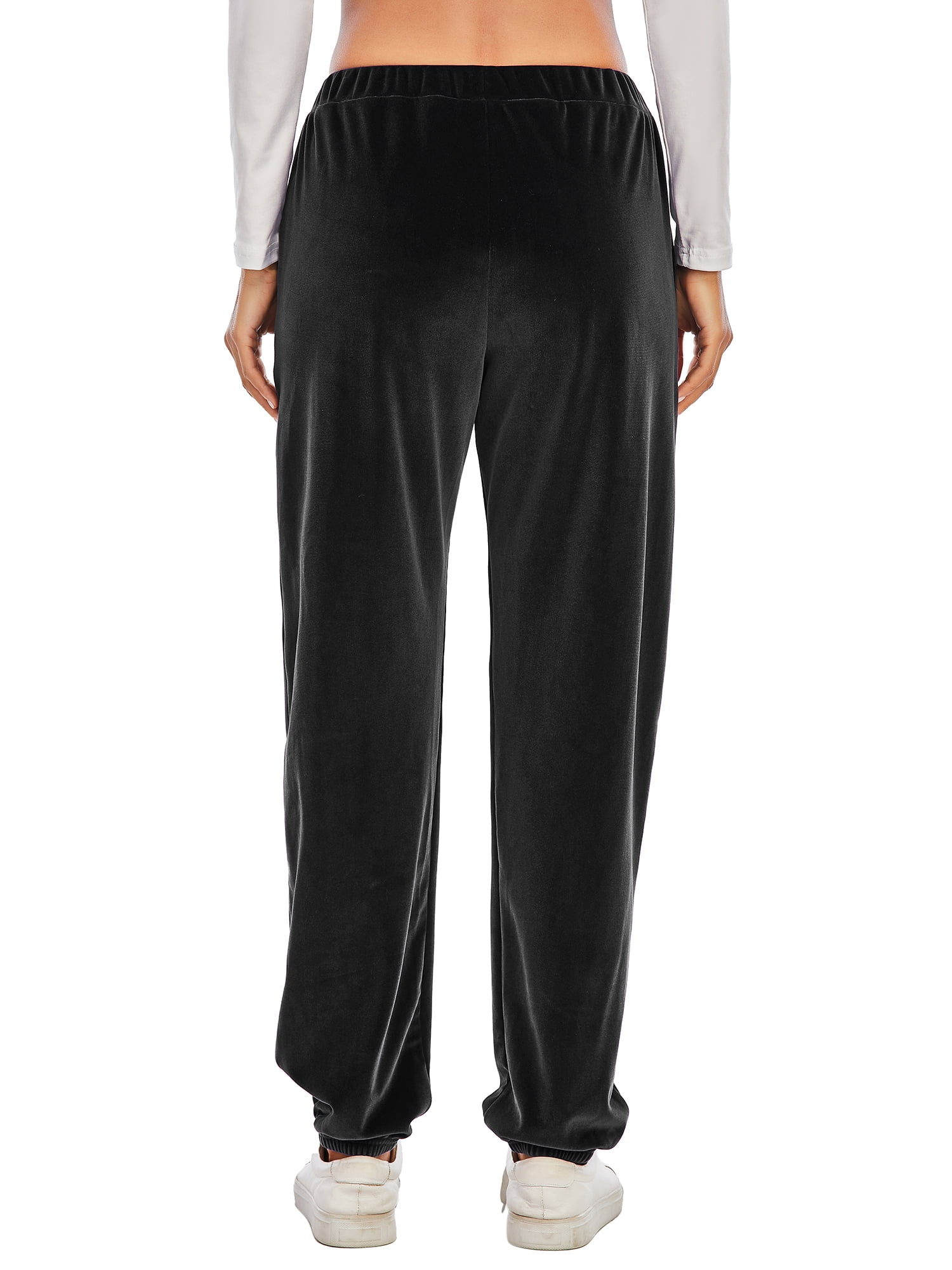 Dark Red Casual Velvet Sweatpants Running Joggers for Mom and Me