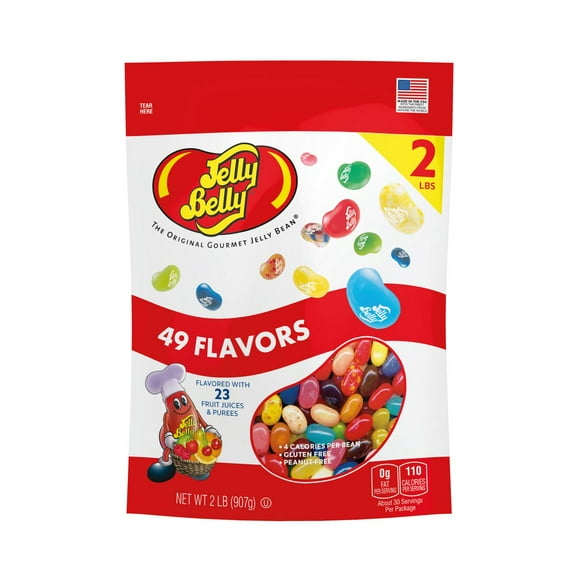 Jelly Belly 49-Assorted Jelly Bean Flavors - 2 Pound (32 oz) Pouch Bag - Straight from the Source