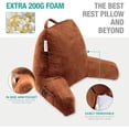 thumbnail image 2 of Vekkia 18" Velouté Reading & Repose-Lit Pillow avec Support Dos et Bras, Brown, 2 of 7