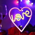 thumbnail image 1 of Lámpara de letrero de neón Yinane con forma de corazon letreros LED decorativos rosa, 1 of 8