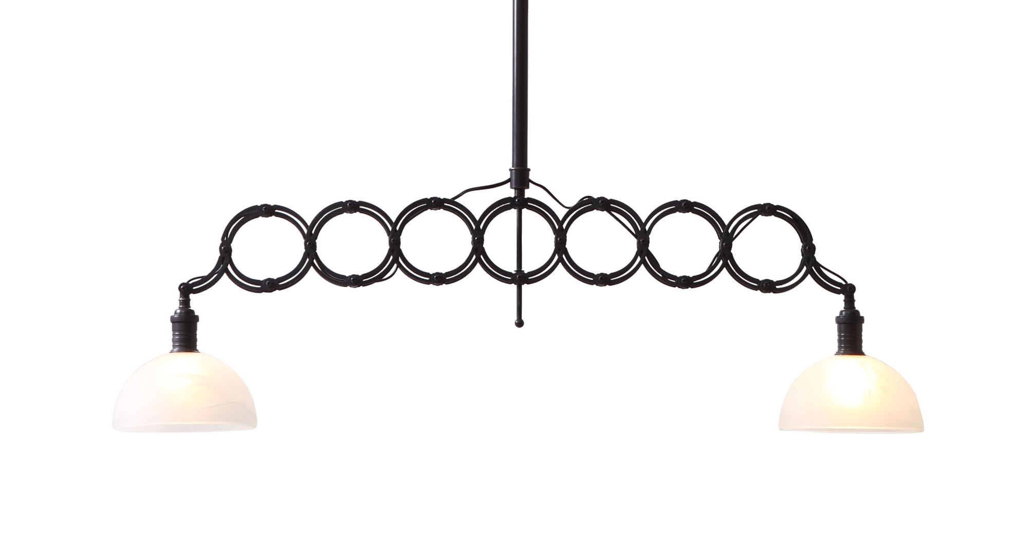 Pendant Ceiling Light Fixture, Glass, Steel Metal, Antique Black, Gold