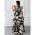 thumbnail image 2 of Black Plus Size Women V-Neck Wrap Maxi Dress With Butterfly Sleeves And Belted Waist, 2 of 6