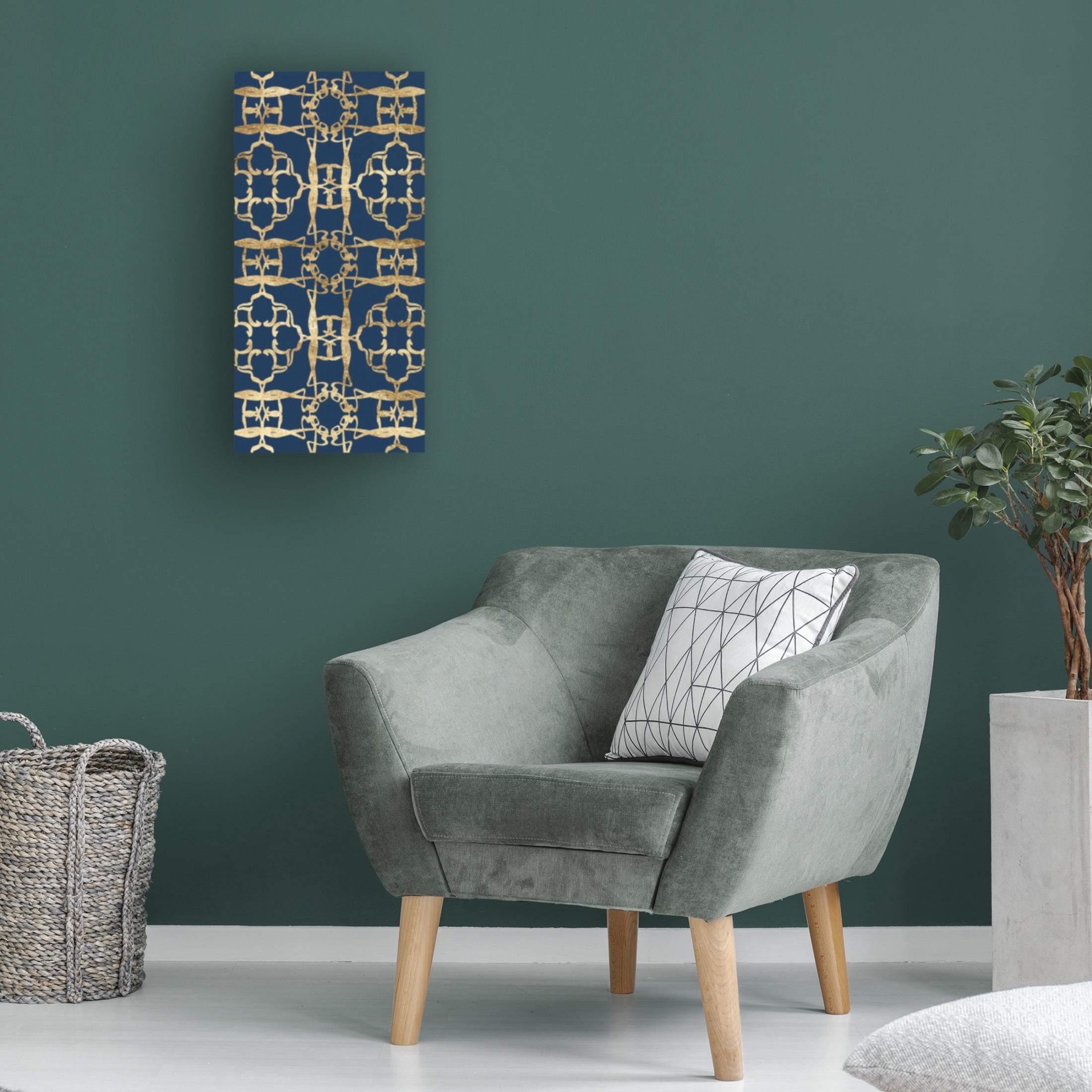 Trademark Fine Art Alonzo Saunders  Motif on Blue XI Canvas Wall Art