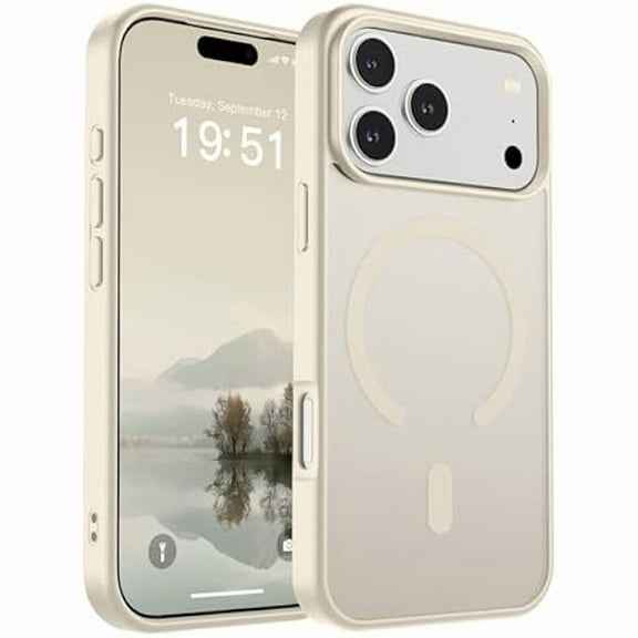 1997 Magnetic for iPhone 17 Pro Case (Compatible with MagSafe)(Military Grade Drop Protection) Translucent Matte Shockproof with Anti-Fingerprint Phone Cover 2025,Antique White