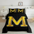 thumbnail image 2 of Feelyou Cute Letter M Bedding Comforter Set for Boys, Baseball Monogrammed Print Twin Comforter Sets, Modern Ball Game Reversible Bedding Set, Microfiber Bedroom Decor, 2-Piece, 2 of 8