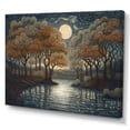 thumbnail image 2 of Designart "Blue And Brown Drama Of A Stormy Night City" City Art Deco Wall Art For Kitchen, 2 of 5
