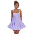 thumbnail image 1 of Vestido de bienvenida Dessiny Lindo lila con tirantes finos y lentejuelas, 1 of 6