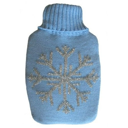 - Warm Tradition Silver Snowflake Knit Covered Hot Water Bottle - Bottle made in Germany