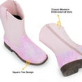 thumbnail image 4 of Apakowa Girls Cowgirl Boots Sparkly Glitter Western Cowboy Boots Mid-Calf Square Toe Rodeo Boots for Dress-Up & Daily Wear (Toddler/Little Kid/Big Kid), 4 of 8