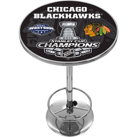 Chicago Blackhawks Chrome Pub Table, 2015 Stanley Cup Champs Chicago Blackhawks Chrome Pub Table, 2015 Stanley Cup Champs