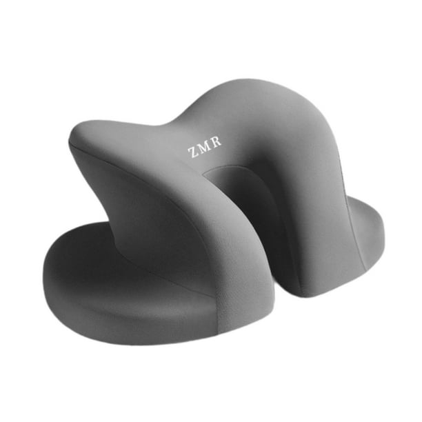 Almohadas para la siesta en el escritorio con soporte para la cara, cojín suave para el cuello, cojín para la cabeza, reposacabezas, almohada de viaje gris oscuro