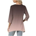 thumbnail image 3 of Womens Fall Tunic Tops, 3/4 Sleeve Shirts for Women Fashion Loose Fit Ombre Tie Dye V Neck T Shirts Dressy Blouses S-2XL, 3 of 5