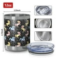 thumbnail image 3 of 12oz Tumblers Black Cartoon Colorful Unicorn Pattern Vacuum Insulated Stainless Steel Travel Tumbler Cups Mug with Lid and Straw for Beer,Coffee,Beverages with Cleaning Brush for Cold & Hot Drinks, 3 of 5
