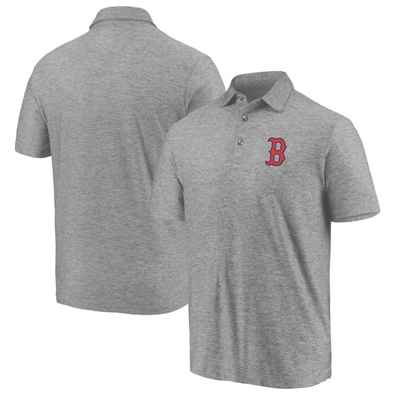 Men's Majestic Gray Boston Red Sox Standard Bearer Polo