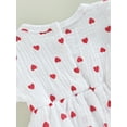 thumbnail image 6 of Cenuakty Baby Girls Valentineacute;s Day Romper Dress Infant Heart Print Round Neck Long Sleeve Skirt Hem Jumpsuits with Headband, 6 of 9
