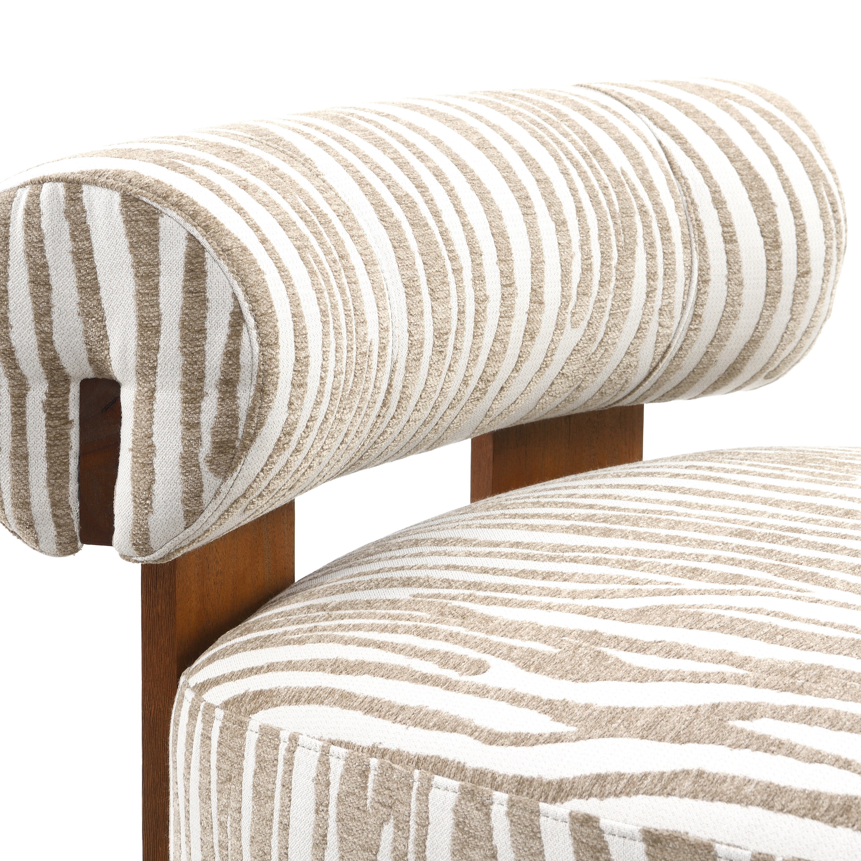 Furniture of America Zenya Modern Chenille Zebra-stripe Pattern Accent Chair, Beige