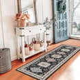 thumbnail image 4 of Findosom 2'x6' Vintage Boho Kitchen Rug Runner for Hallways Machine Washable Non Slip Hallway Runner Rugs 0.6 inch Thickness Medallion Floor Runner Rugs for Entryway Bedroom Laundry Room Black, 4 of 7